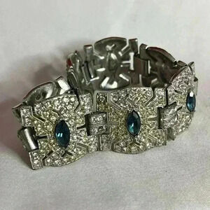 Vintage  Art Deco Pave Rhinestone Bracelet